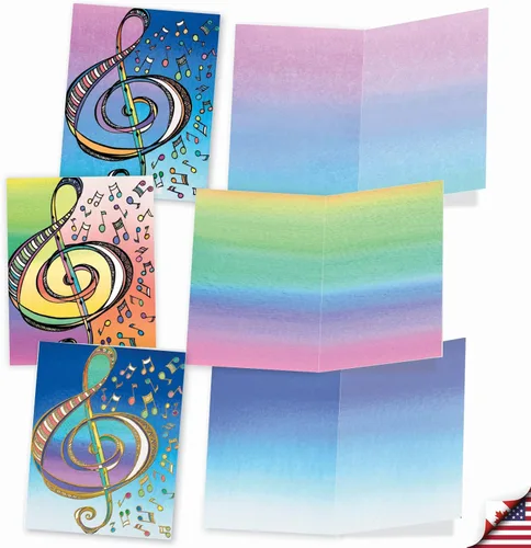 Miniatura 3 de The Best Card Company - 10 coloridas tarjetas en blanco con sobres (4 x 5.12 pulgadas) - Papelería en caja para todas las ocasiones - Design Tunes
