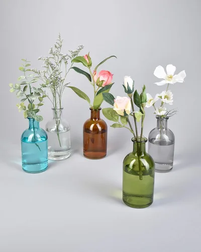 Miniatura 9 de Serene Spaces Living (Paquete de 6) Jarrones de brotes para frascos de boticario, botellas de vidrio decorativas, centros de mesa para recepción