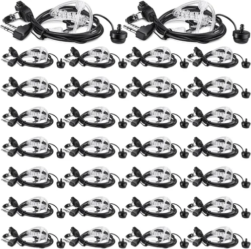 Weewooday Paquete de 20 auriculares Walkie Talkies con micrófono de radio de 2 pines, auriculares de tubo acústico compatibles con Baofeng UV-5R