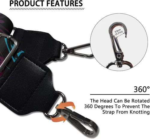 Miniatura 8 de Correa ajustable con estampado de mariposas en acuarela para mujer, correas anchas de moda, correas de guitarra, bolsa de hombro