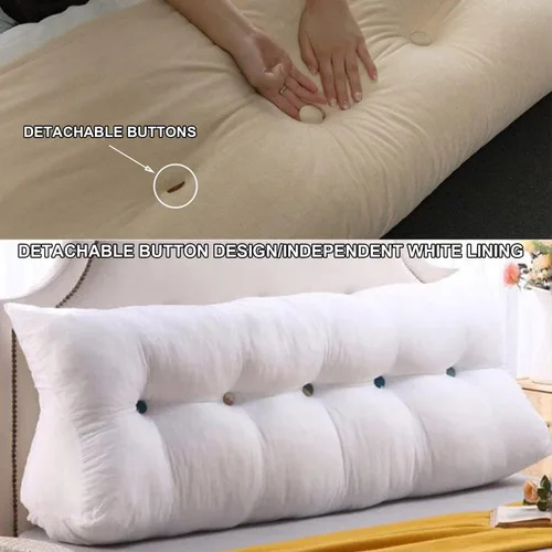 Miniatura 4 de Almohada triangular para cabecero, cojín triangular de color sólido, almohada de descanso en cama, almohada extraíble con soporte de cuña grande