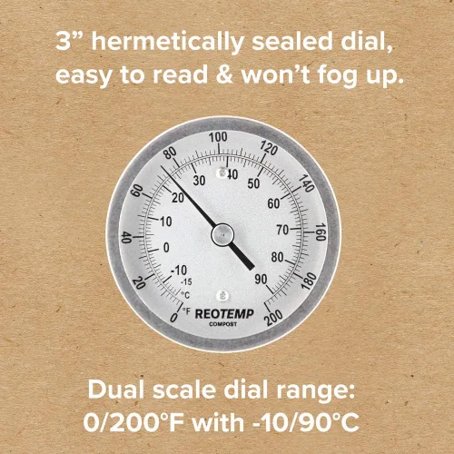 Miniatura 3 de REOTEMP Termómetro de compost resistente, Fahrenheit y Celsius (vástago de 24 pulgadas), fabricado en los Estados Unidos