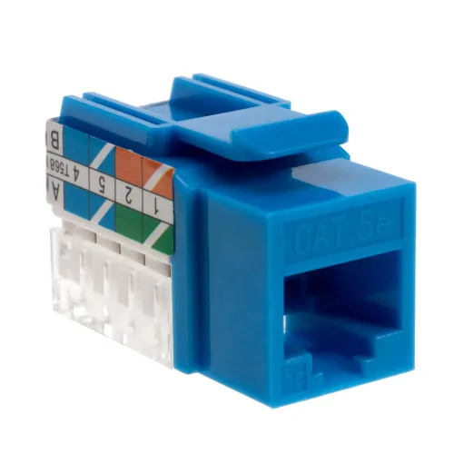 Miniatura 4 de Cat5e Keystone Ethernet Wall Jack Punch Down UTP 45 grados (terminación más fácil que 90 grados), terminación de velocidad de perfil delgado RJ45