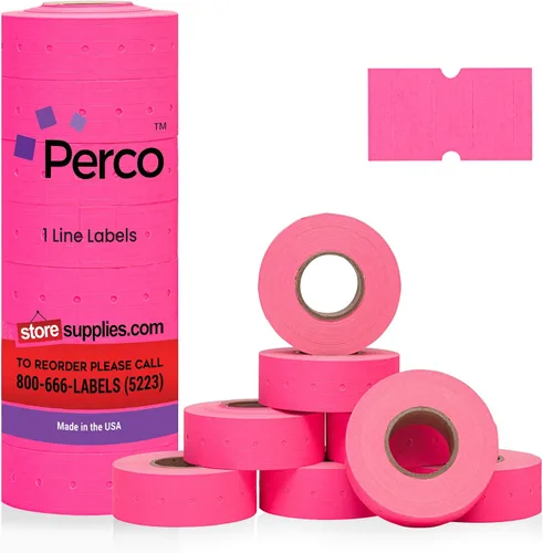 Miniatura 17 de Etiquetas azules Perco de 1 línea - 8 rollos, 1 funda, 8,000 etiquetas en blanco para pistolas de precio y fecha de 1 línea Perco - Fabricadas
