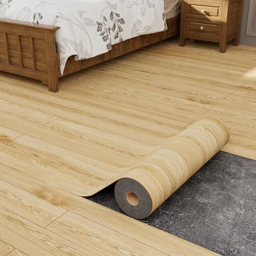 Miniatura 9 de Oxdigi Rollo de Suelo de Vinilo Despegar y Pegar 23"x 118"/19 Pies Cuadrados, Baldosas de Suelo de Vinilo Autoadhesivo Engrosado Estilo Tablones