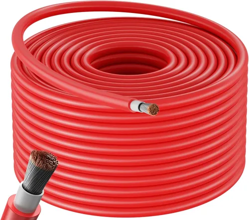 Miniatura 12 de Bateria Power Kit de cable de panel solar de 50 pies negro y rojo de 50 pies, cable de extensión de panel solar de 10 AWG (6 mm²), cable de cobre