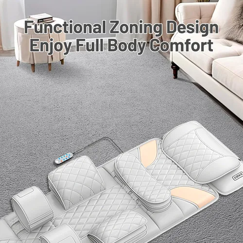 Miniatura 7 de Patinco Masajeador Shiatsu con calor de cuerpo completo para cuello, hombros, espalda, piernas, almohadilla de masaje de espalda portátil y plegable