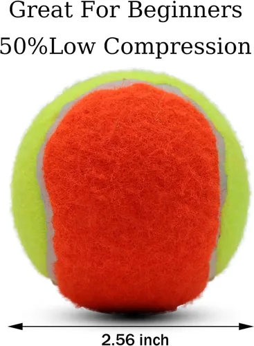 Miniatura 3 de Magicorange Pelotas de tenis, paquete de 12 pelotas de tenis de baja compresión para principiantes, jóvenes, niños, entrenamiento con bolsa de malla