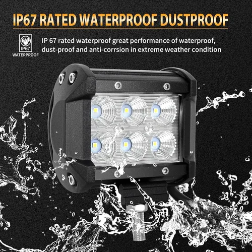 Miniatura 4 de SKYWORLD 2 unidades de 4 pulgadas 18 W de inundación LED de conducción todoterreno, luces antiniebla, iluminación de barco, luz de trabajo LED