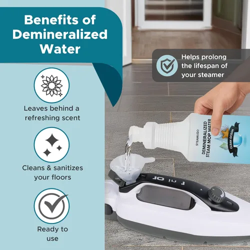 Miniatura 6 de Steam & Go Agua Desmineralizada - Limpiador Multisuperficie, Sin PVC Listo para Usar para Trapeadores y Vaporizadores de Piso - Ideal