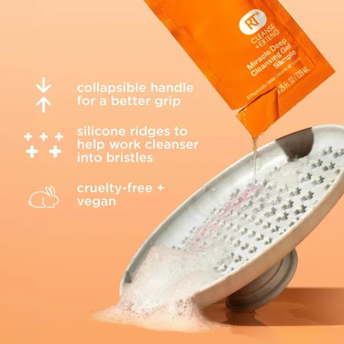 Miniatura 3 de Real Techniques Miracle Brush - Paleta limpiadora de brochas de maquillaje para limpieza profunda, uso con champú de brochas de maquillaje, crestas