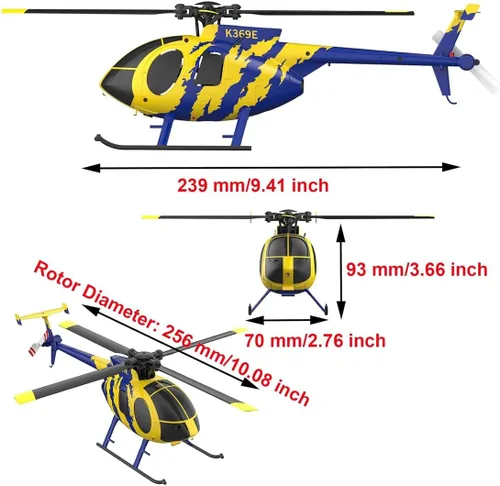 Miniatura 9 de RC ERA C184 MD500 Helicóptero RC, 2.4G 6-Giroscopio 4CH Helicóptero estabilizado, avión de control remoto con sensor de flujo óptico para adultos