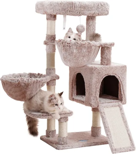 Miniatura 10 de Hey-brother - Árbol gótico para gatos, torre para gatos de interior, casa para gatos con cama acolchada grande, acogedor condominio, hamacas, postes