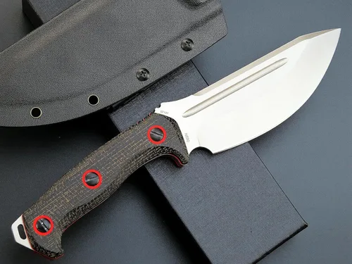 Miniatura 3 de Eafengrow EF137 Cuchillo de hoja fija, hoja de acero N690, mango Micarta Cuchillos fijos EDC de espiga completa para actividades al aire libre, Negro