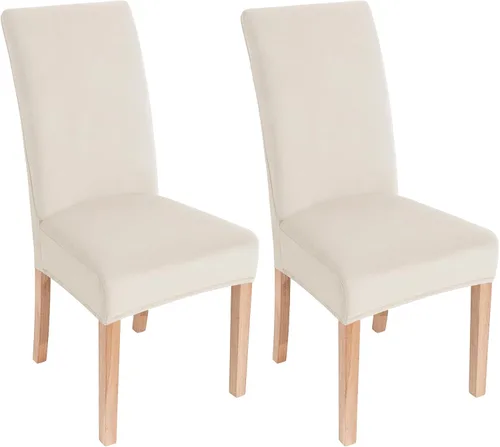 Miniatura 42 de smiry - Fundas para sillas de comedor de terciopelo elástico y suave, extraíbles, Terciopelo, Beige