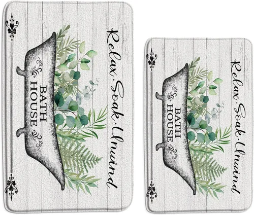 Miniatura 27 de GCTNBJL Tapete de baño con diseño floral de hojas verdes, flores rosas, bohemio, botánico, tropical, hojas bohemias, plantas, naturaleza, negro
