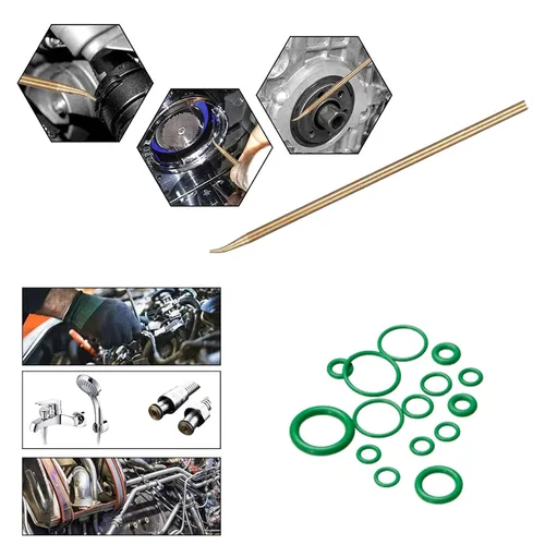 Miniatura 5 de BUSY-CORNER Kit de 495 piezas de juntas tóricas métricas SAE con púa de junta tórica y herramientas de instalación, arandela de goma para A/C
