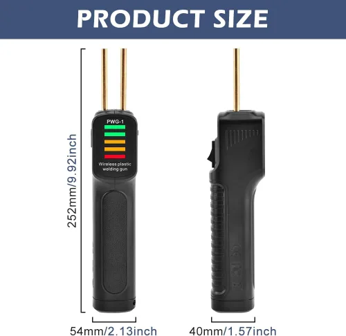Miniatura 2 de Soldador de plástico inalámbrico, kit de soldadura de plástico portátil con carga USB-C, 200 grapadoras de plástico caliente, kit de soldadura