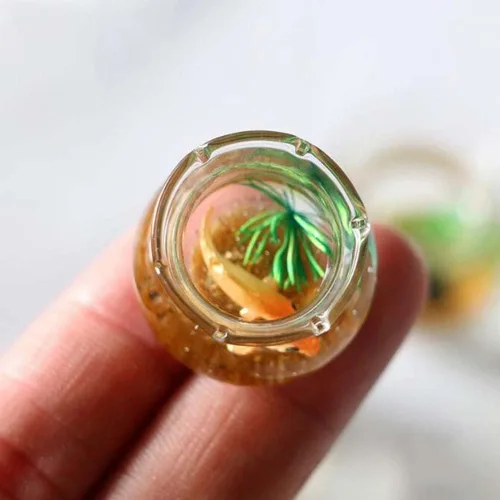 Miniatura 4 de Casa de muñecas en miniatura, 1 unidad, casa de muñecas, mini pecera de cristal, modelo para el hogar, cuenco de pescado en miniatura