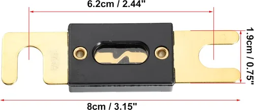 Miniatura 3 de X AUTOHAUX 6 unids 275A oro tono plateado ANL fusible universal para inversores coche vehículo camión audio