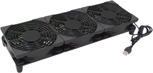 Miniatura 10 de Ventilador de refrigeración USB silencioso de 5 V de 4.724 in x 4 con cable de 47.244 in, refrigeración de flujo de aire grande de 152 CFM