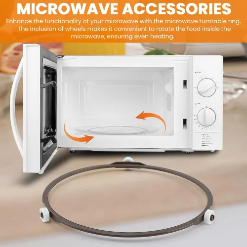 Miniatura 7 de Anillo giratorio de microondas, accesorios para microondas, bandeja para horno de microondas, anillo de soporte giratorio de soporte de rodillo