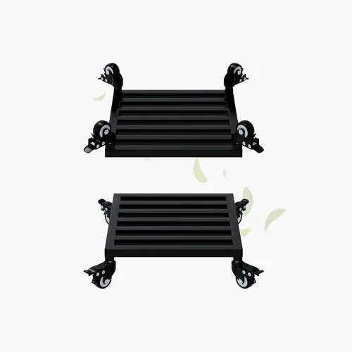 Zhongma Paquete de 2 cajas cuadradas de 12 x 12 x 3.5 pulgadas de alto con ruedas, totalmente montado, construcción resistente, capacidad de 300