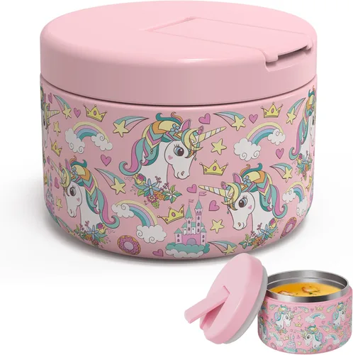 Miniatura 9 de LOHASOK Termo de sopa infantil de 12 onzas para comida caliente, tarro de comida aislado al vacío con tapa de hebilla, de acero inoxidable, boca