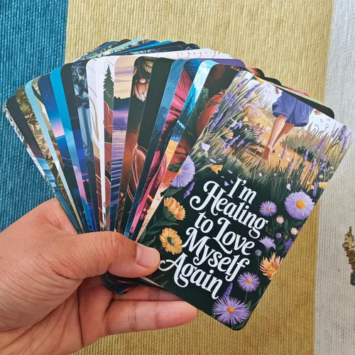 Miniatura 5 de Heartstring Oracle Cards, Twin Flame Love Oracle Cards, Oracle Deck y cartas de tarot para principiantes, 56 cartas con una guía detallada
