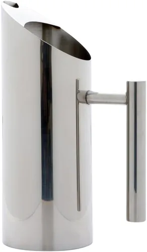 Restaurantware Met Lux - Jarra de agua moderna de 33 onzas, 1 jarra de metal resistente a las abolladuras, con protector de hielo, mango integrado,
