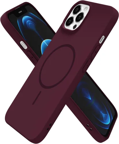 Miniatura 247 de oakxco Funda de silicona Mag Safe para iPhone 17 Pro Max, funda magnética delgada y fina compatible con carga inalámbrica MagSafe, bonita funda Negro