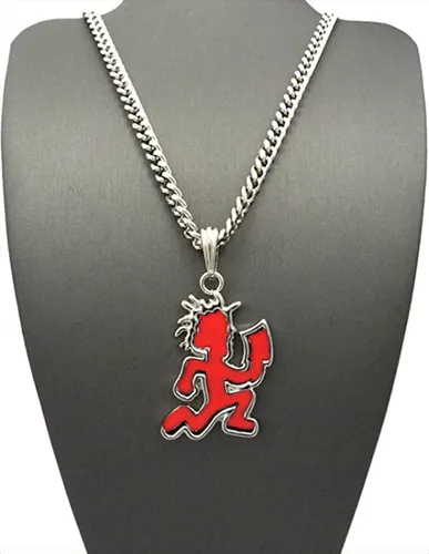 Miniatura 3 de Shiny Jewelers USA COLGANTE HIP HOP HOP PARA HOP ORO PLATA NEGRO GRANDE CON CADENA CUBANA DE 0.197 in (RojoPlata), No es una piedra preciosa