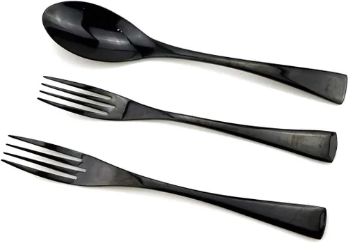 Miniatura 4 de Juego de cubiertos de lujo de 20 piezas, acero inoxidable 18/10, utensilios de cubiertos resistentes para 4, incluye cuchillo de carne, tenedor