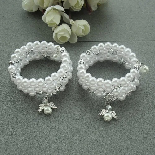 Miniatura 7 de WE Bautismo favor 12PC Rosario Wrap Angel Pulsera Recuerdos de Bautizo Bautizo Regalo para Invitados Blanco Perla - Recuerdos de Bautizo - Recuerdos