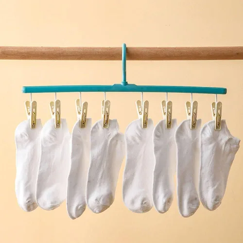 Miniatura 7 de gofidin Paquete de 2 soportes para calcetines de secado a prueba de viento, multiclip, para dormitorio, colgar ropa, ropa interior, calcetines