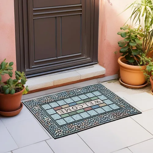 Miniatura 8 de CHICHIC - Alfombra rectangular para puerta de entrada grande de 24 x 36 pulgadas, tapete de entrada para áreas de alto tráfico, alfombras para Azul
