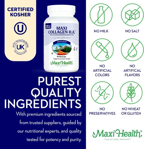 Miniatura 6 de Maxi Health Pastillas de colágeno marino – 1000 mg de colágeno tipo 1 para mujeres y hombres con suplemento de ácido hialurónico para apoyo