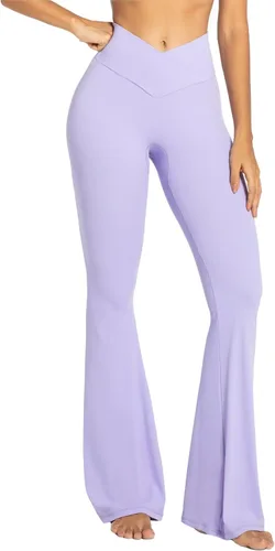 Miniatura 5 de Sunzel Leggings acampanados para mujer con control de abdomen, cintura cruzada y pierna ancha