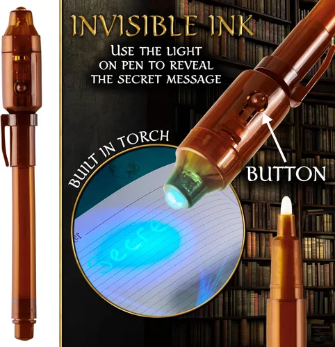 Miniatura 4 de Diario con candado de Harry Potter con bolígrafo de tinta invisible UV para niños, adolescentes, diario secreto con llave, páginas rayadas, Marrón