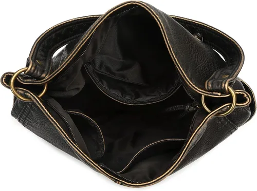 Miniatura 5 de Montana West Stone Washed Leather Hobo Purses for Women Soft Top Handle Shoulder Bag with Wallet 2PCS Set