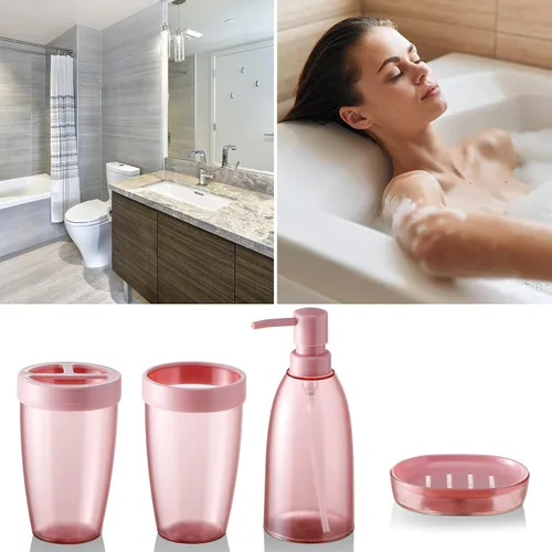 Miniatura 3 de iMucci Juego de accesorios de baño de 5 piezas, juego de baño de mar, soporte para cepillos de dientes, taza para cepillos de dientes, dispensador