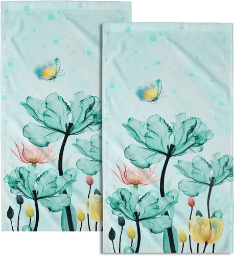 Miniatura 52 de Giwawa Juego de 2 toallas de mano con diseño floral de cerezo, suaves y absorbentes, para baño, cocina, hotel, spa, decoración Flor de cerezo rosa