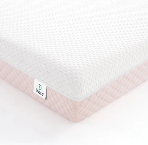 Dourxi Colchón mini para cuna, 38 x 24 x 4 pulgadas, espuma viscoelástica de gel cómoda de doble cara, colchón transpirable de alta calidad para Rosa