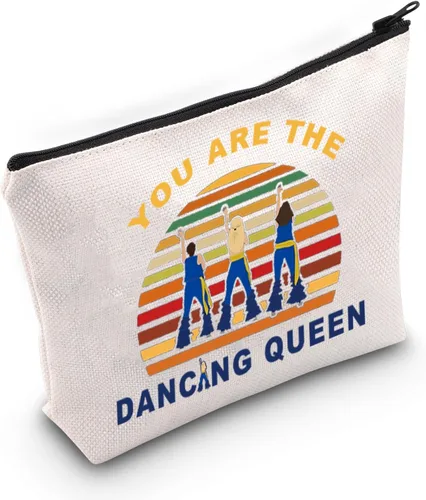 LEVLO Bolsa de maquillaje de comedia musical Mamma Fans Gift You Are The Dancing Queen Bolsa de maquillaje con cremallera, Reina bailando, Bolsa de