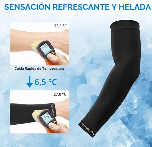Miniatura 5 de APEXUP Mangas refrescantes para hombres y mujeres, protección solar UV UPF 50, mangas de compresión para voleibol para exteriores 1 negro+1 blanco+1
