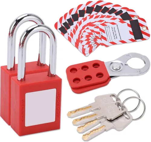 Kit de etiquetado de bloqueo eléctrico, cerrojo de etiqueta Loto cerraduras de candado Conjunto de candado a prueba de herrumbre Equipo de energía