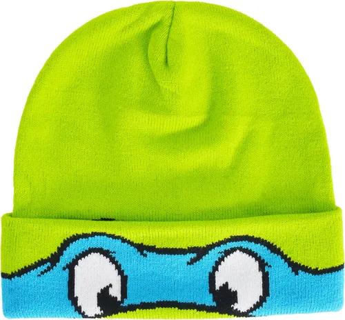 TMNT Leonardo Kids - Gorro de punto para invierno, diseño de tortugas ninja, color verde, talla única, Verde