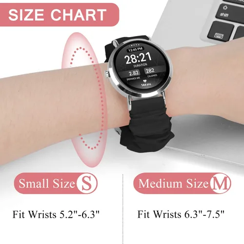Miniatura 3 de Correas elásticas de repuesto para Samsung Galaxy Watch 4 5 Pro 6 7 Classic Galaxy Active 1 2 1.575 in 1.732 in para mujer Bla-M A-Negro