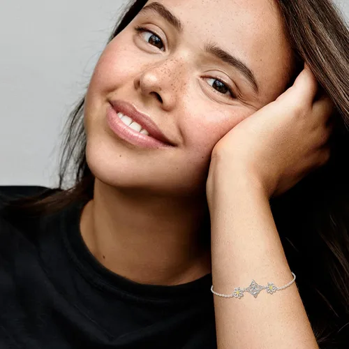 Miniatura 2 de Midir&Etain Pulseras de protección de margaritas con nudo de brujas para mujer, pulsera celta, Nudo De Bruja Plata 925, pulsera original de buena