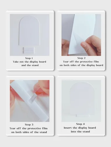 Miniatura 4 de Paquete de 15 carteles acrílicos de arco blanco con soporte para número de mesa de bricolaje, 6 x 4 pulgadas, letreros acrílicos blancos